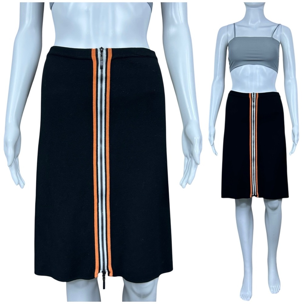Escada Knit Pencil Straight Skirt Full Zip Front Quiet Luxury Preppy US 10 IT 40